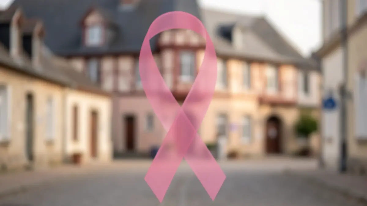 Image symbolique de solidarité contre le cancer du sein à Le Roeulx, avec une touche de rose discrète.