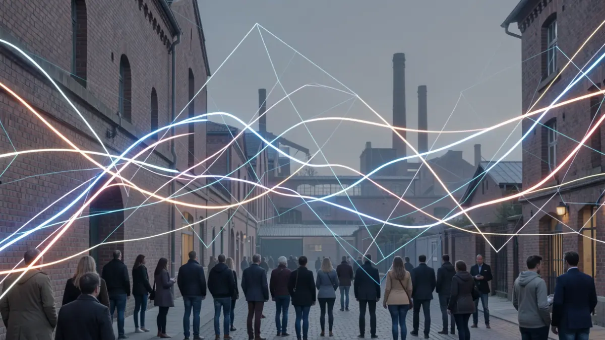 Generic image of urban and technological transformation in Charleroi, featuring abstract and industrial elements.