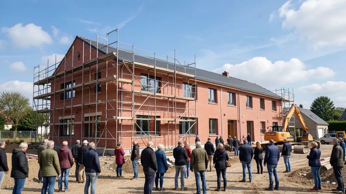 Construction site of the Blanche Borne nursery in Bouffioulx, Hainaut.
