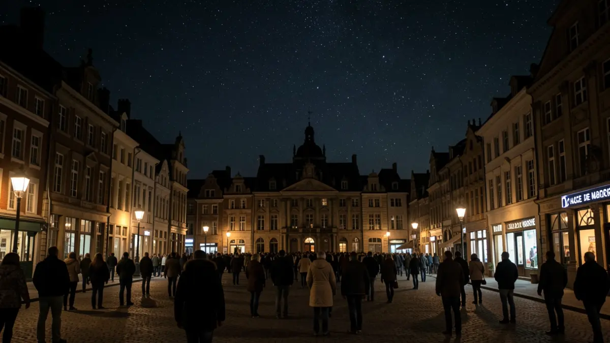 Generic image of the Night of Darkness in Ecaussinnes, with a starry sky visible due to the exceptional extinguishing of public lighting.