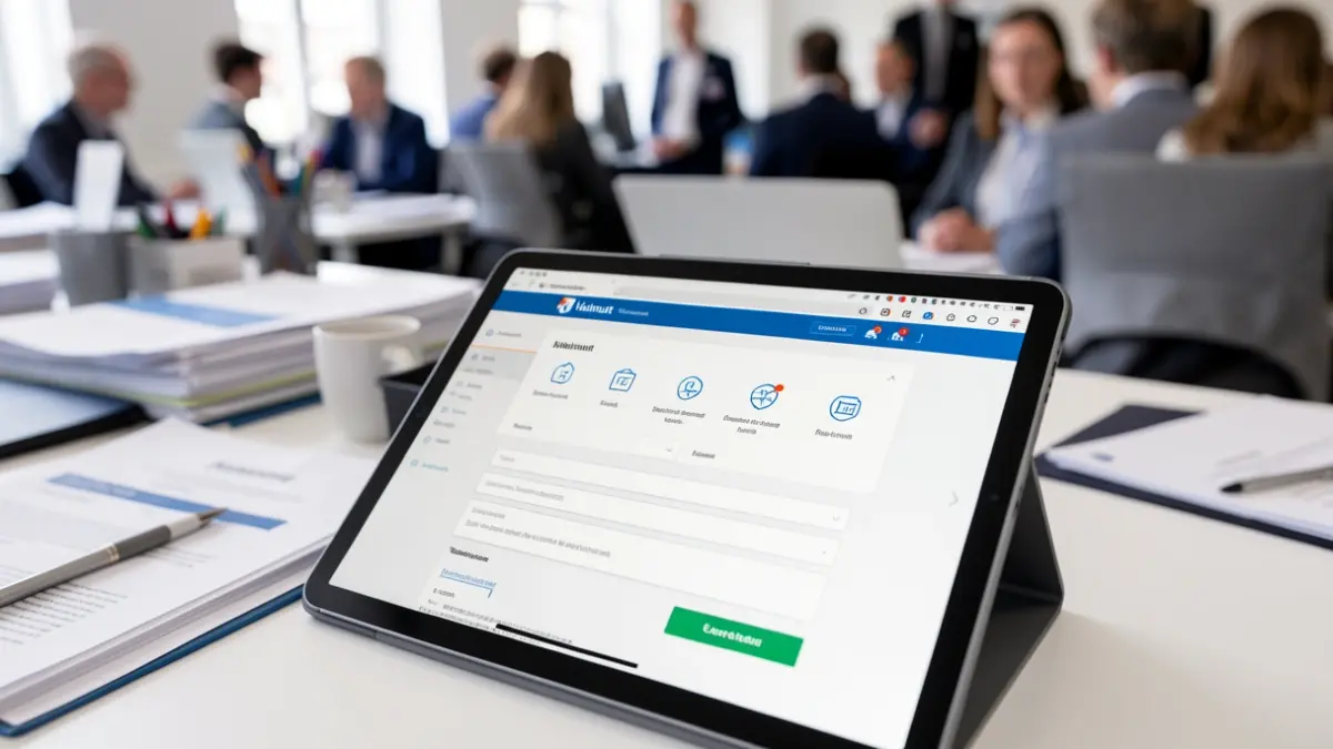 Image générique d'une tablette affichant un site web administratif, symbolisant la dématérialisation des permis environnementaux.