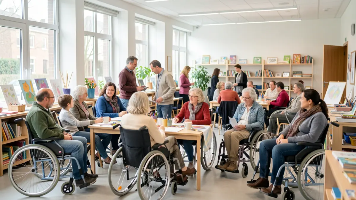 Generic image of diverse people participating in an inclusive workshop in a modern community center.